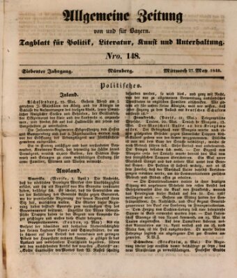 Allgemeine Zeitung von und für Bayern (Fränkischer Kurier) Mittwoch 27. Mai 1840