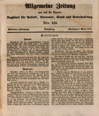 Allgemeine Zeitung von und für Bayern (Fränkischer Kurier) Sonntag 31. Mai 1840