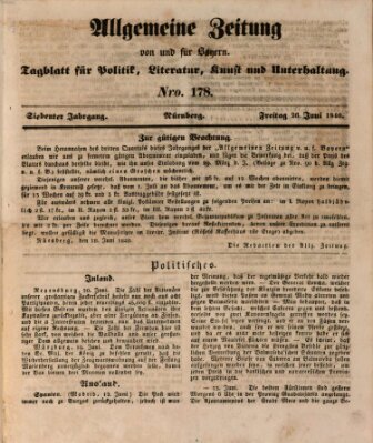 Allgemeine Zeitung von und für Bayern (Fränkischer Kurier) Freitag 26. Juni 1840