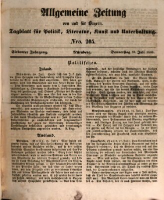 Allgemeine Zeitung von und für Bayern (Fränkischer Kurier) Donnerstag 23. Juli 1840