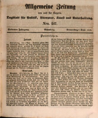 Allgemeine Zeitung von und für Bayern (Fränkischer Kurier) Donnerstag 3. September 1840