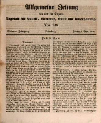 Allgemeine Zeitung von und für Bayern (Fränkischer Kurier) Freitag 4. September 1840