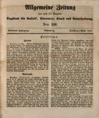 Allgemeine Zeitung von und für Bayern (Fränkischer Kurier) Samstag 5. September 1840