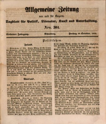 Allgemeine Zeitung von und für Bayern (Fränkischer Kurier) Freitag 30. Oktober 1840