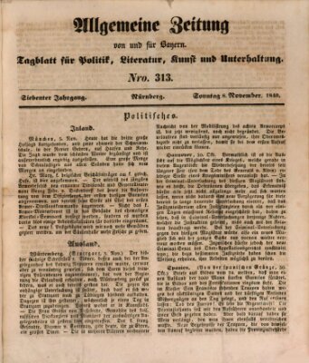 Allgemeine Zeitung von und für Bayern (Fränkischer Kurier) Sonntag 8. November 1840