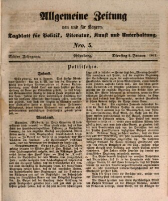 Allgemeine Zeitung von und für Bayern (Fränkischer Kurier) Dienstag 5. Januar 1841