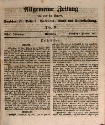 Allgemeine Zeitung von und für Bayern (Fränkischer Kurier) Samstag 9. Januar 1841