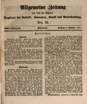 Allgemeine Zeitung von und für Bayern (Fränkischer Kurier) Freitag 15. Januar 1841