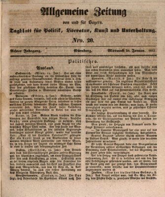 Allgemeine Zeitung von und für Bayern (Fränkischer Kurier) Mittwoch 20. Januar 1841