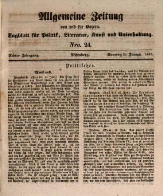 Allgemeine Zeitung von und für Bayern (Fränkischer Kurier) Sonntag 24. Januar 1841