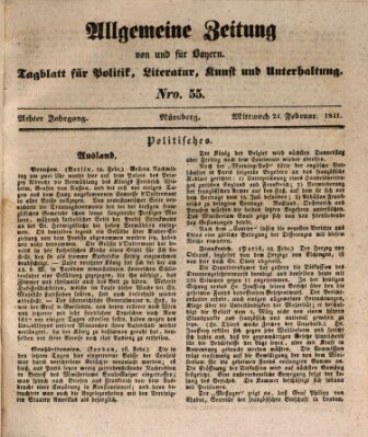 Allgemeine Zeitung von und für Bayern (Fränkischer Kurier) Mittwoch 24. Februar 1841