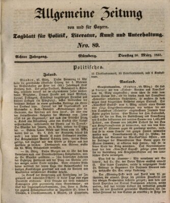 Allgemeine Zeitung von und für Bayern (Fränkischer Kurier) Dienstag 30. März 1841