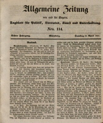 Allgemeine Zeitung von und für Bayern (Fränkischer Kurier) Samstag 24. April 1841