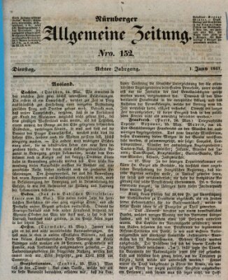 Nürnberger Zeitung (Fränkischer Kurier) Dienstag 1. Juni 1841