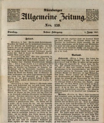 Nürnberger Zeitung (Fränkischer Kurier) Dienstag 8. Juni 1841