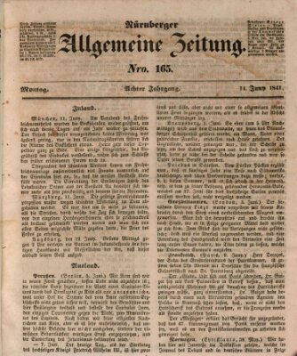 Nürnberger Zeitung (Fränkischer Kurier) Montag 14. Juni 1841