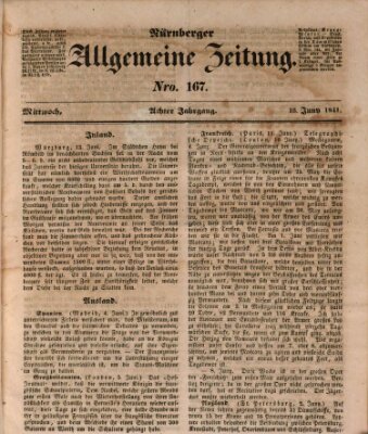 Nürnberger Zeitung (Fränkischer Kurier) Mittwoch 16. Juni 1841