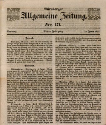 Nürnberger Zeitung (Fränkischer Kurier) Sonntag 20. Juni 1841