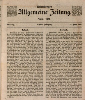 Nürnberger Zeitung (Fränkischer Kurier) Montag 28. Juni 1841