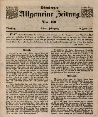 Nürnberger Zeitung (Fränkischer Kurier) Dienstag 29. Juni 1841