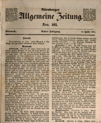 Nürnberger Zeitung (Fränkischer Kurier) Mittwoch 14. Juli 1841