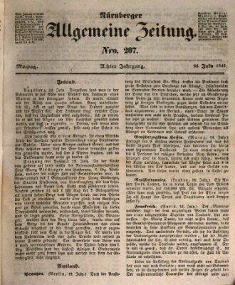 Nürnberger Zeitung (Fränkischer Kurier) Montag 26. Juli 1841