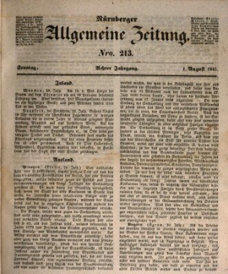 Nürnberger Zeitung (Fränkischer Kurier) Sonntag 1. August 1841