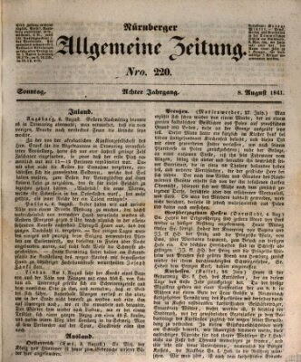 Nürnberger Zeitung (Fränkischer Kurier) Sonntag 8. August 1841