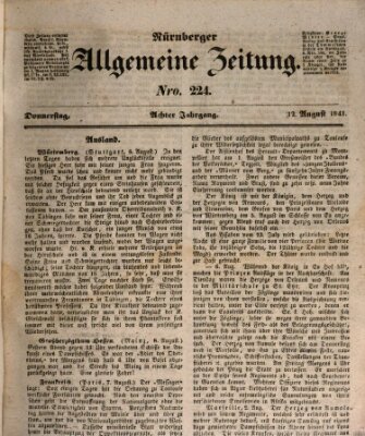 Nürnberger Zeitung (Fränkischer Kurier) Donnerstag 12. August 1841