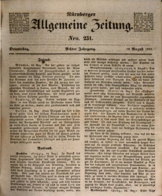 Nürnberger Zeitung (Fränkischer Kurier) Donnerstag 19. August 1841