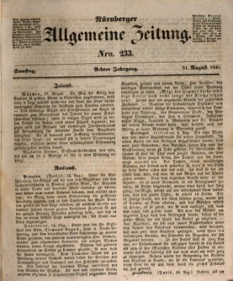 Nürnberger Zeitung (Fränkischer Kurier) Samstag 21. August 1841