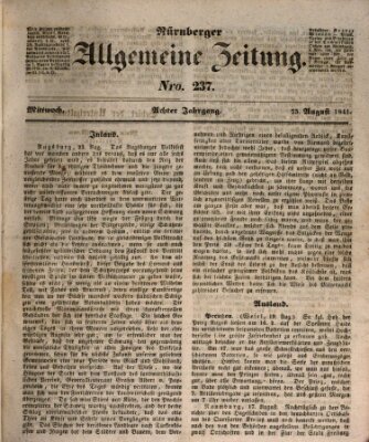 Nürnberger Zeitung (Fränkischer Kurier) Mittwoch 25. August 1841
