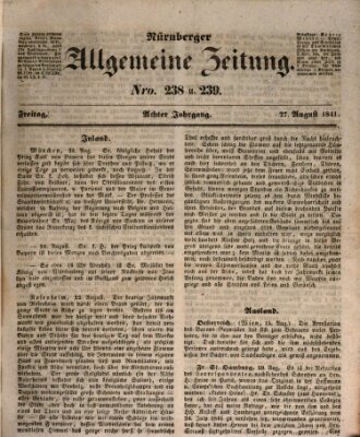 Nürnberger Zeitung (Fränkischer Kurier) Freitag 27. August 1841