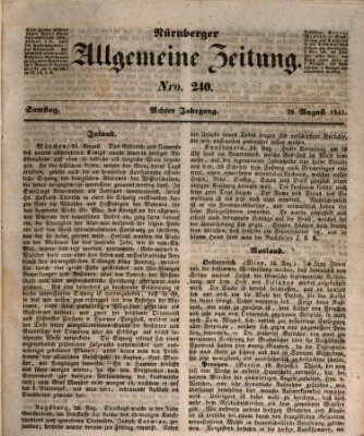 Nürnberger Zeitung (Fränkischer Kurier) Samstag 28. August 1841