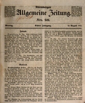 Nürnberger Zeitung (Fränkischer Kurier) Montag 30. August 1841