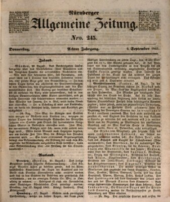 Nürnberger Zeitung (Fränkischer Kurier) Donnerstag 2. September 1841