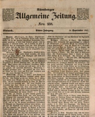 Nürnberger Zeitung (Fränkischer Kurier) Mittwoch 15. September 1841