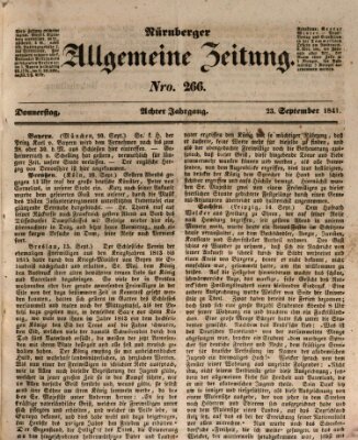 Nürnberger Zeitung (Fränkischer Kurier) Donnerstag 23. September 1841