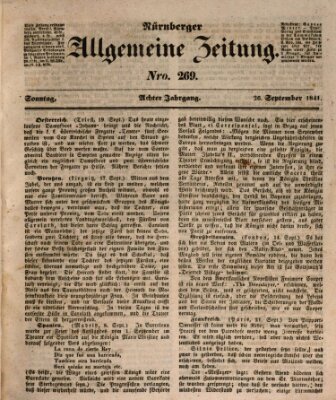 Nürnberger Zeitung (Fränkischer Kurier) Sonntag 26. September 1841