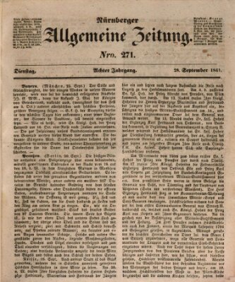 Nürnberger Zeitung (Fränkischer Kurier) Dienstag 28. September 1841