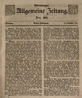 Nürnberger Zeitung (Fränkischer Kurier) Dienstag 19. Oktober 1841