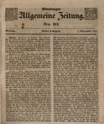 Nürnberger Zeitung (Fränkischer Kurier) Montag 8. November 1841