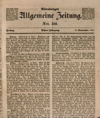 Nürnberger Zeitung (Fränkischer Kurier) Freitag 12. November 1841