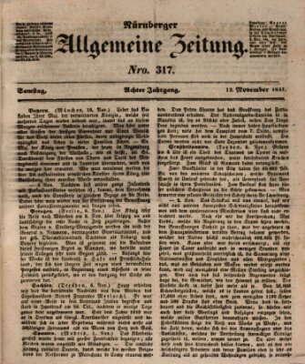 Nürnberger Zeitung (Fränkischer Kurier) Samstag 13. November 1841