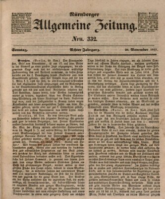 Nürnberger Zeitung (Fränkischer Kurier) Sonntag 28. November 1841