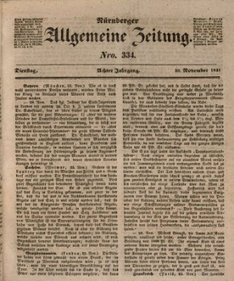 Nürnberger Zeitung (Fränkischer Kurier) Dienstag 30. November 1841