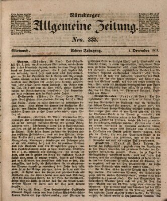 Nürnberger Zeitung (Fränkischer Kurier) Mittwoch 1. Dezember 1841