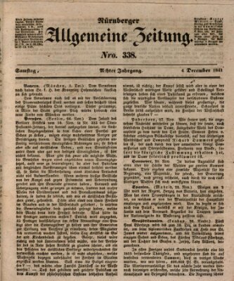 Nürnberger Zeitung (Fränkischer Kurier) Samstag 4. Dezember 1841