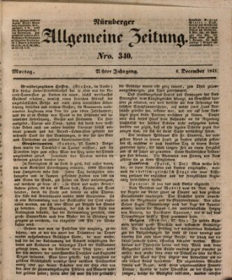 Nürnberger Zeitung (Fränkischer Kurier) Montag 6. Dezember 1841