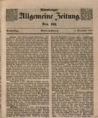 Nürnberger Zeitung (Fränkischer Kurier) Donnerstag 9. Dezember 1841